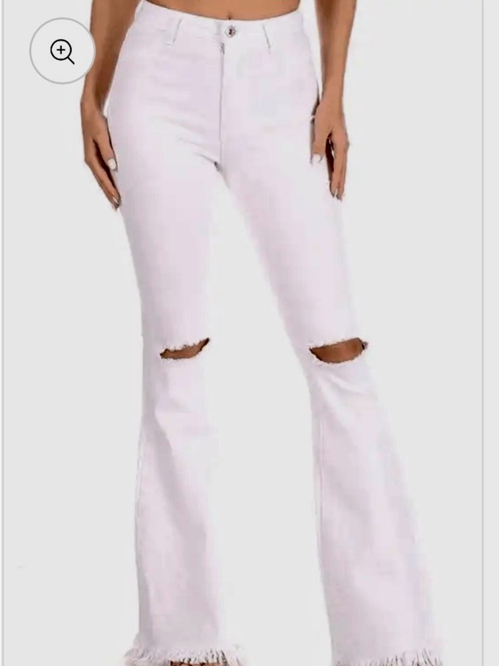 Women's White Distressed Flare Jeans NWT by JCJQ